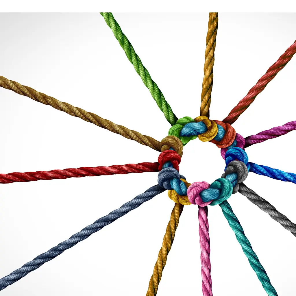 A group of ropes connected to each other.